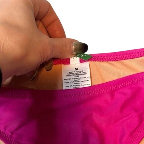 NWT J.Crew Hot Pink High-Leg Bikini Bottom Heritage 1989 Swim M - Picture 3 of 5